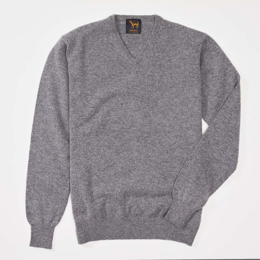 Lambswool V-neck - Grey Mix