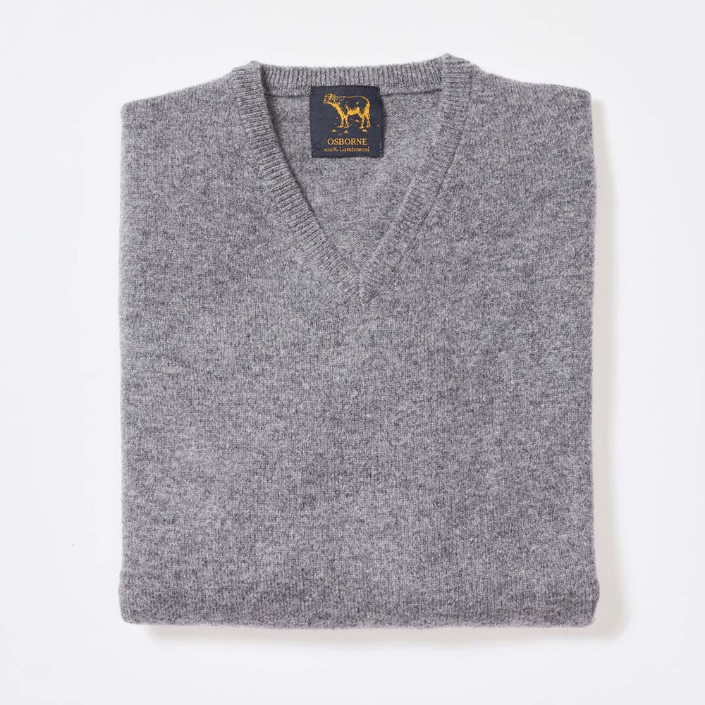 Lambswool V-neck - Grey Mix