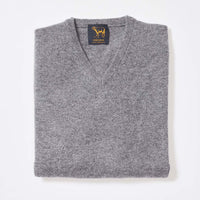 Lambswool V-neck women - Grey Mix 3