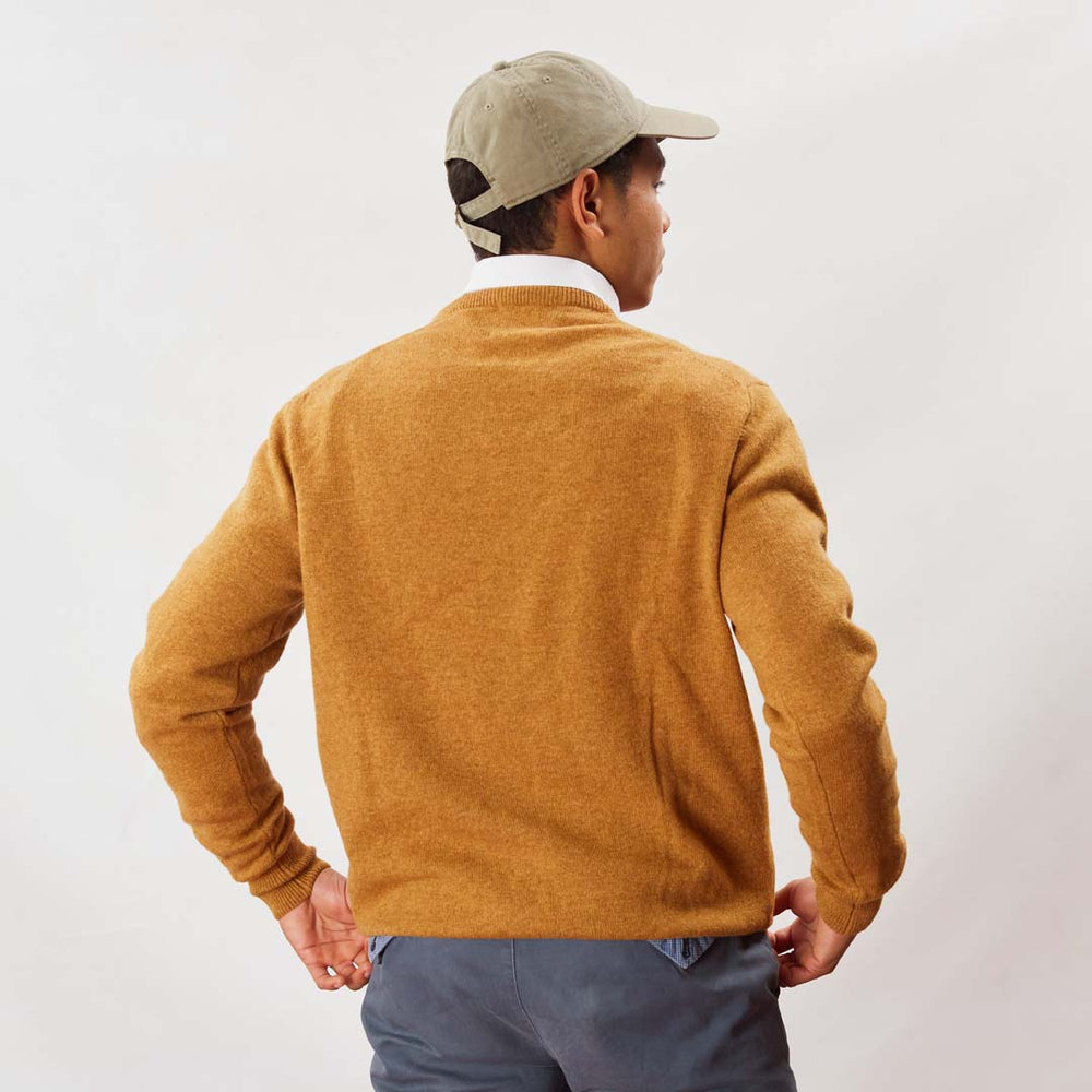 Lambswool V-neck - Harvest Gold