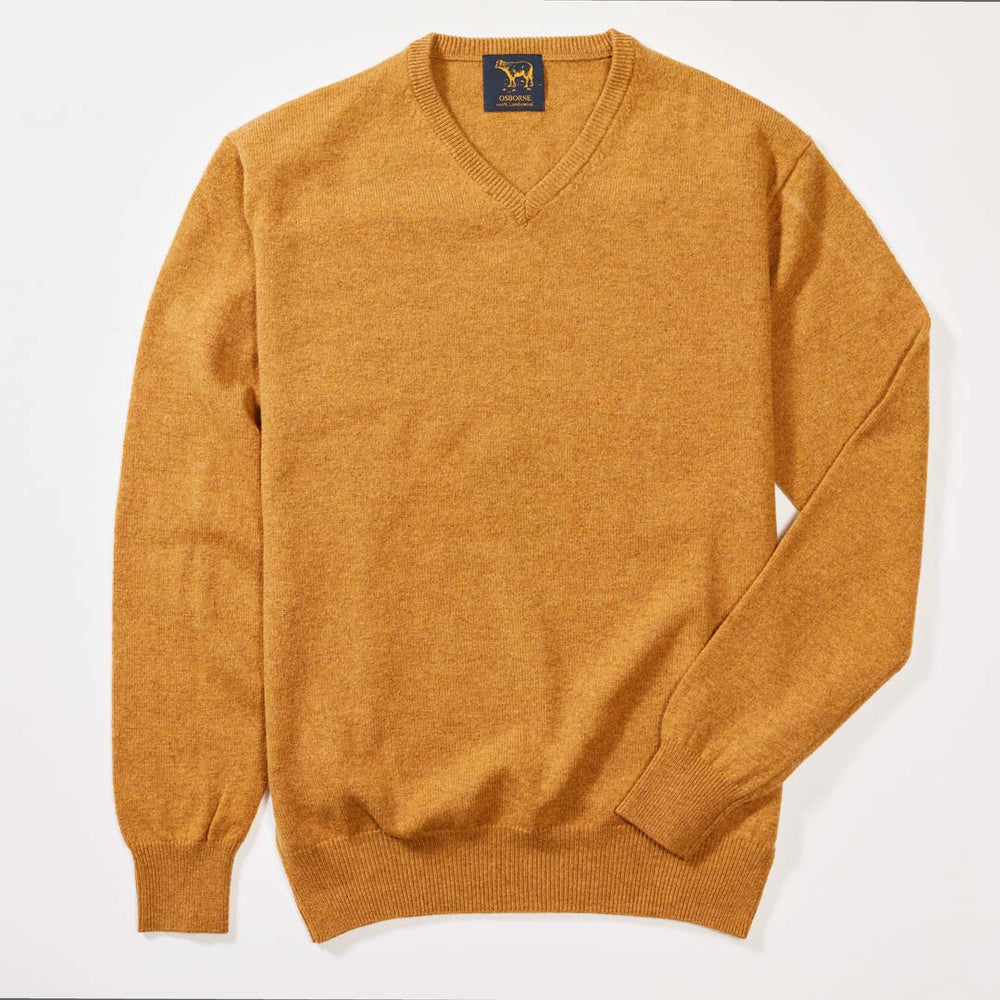 Lambswool V-neck - Harvest Gold