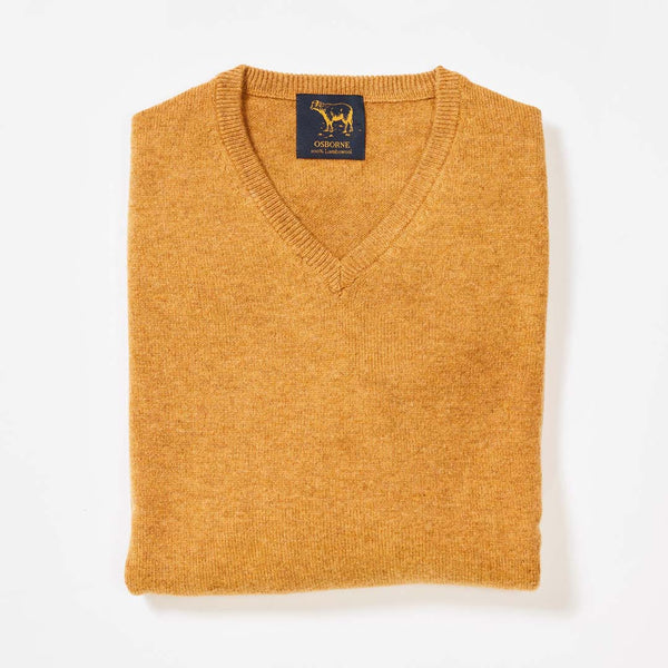 Lambswool V-neck - Harvest Gold