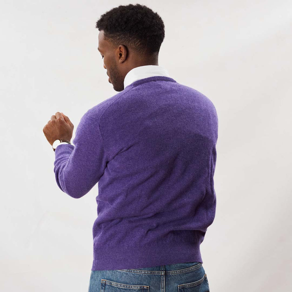 Lambswool V-neck - Heliotrope