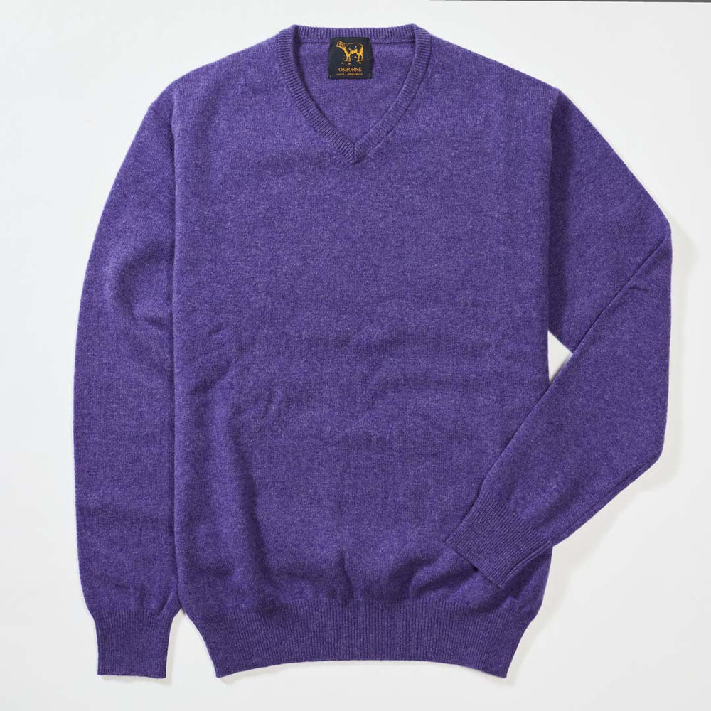 Lambswool V-neck - Heliotrope