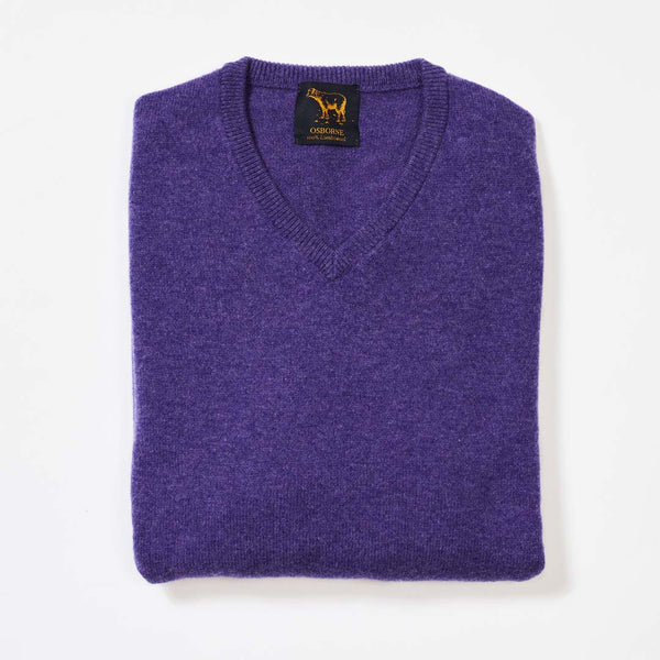 Lambswool V-neck - Heliotrope