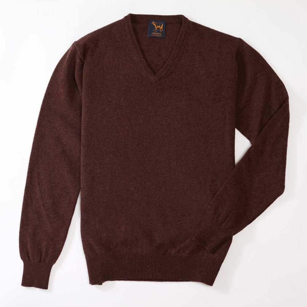 Lana d'agnello collo a V - Hickory