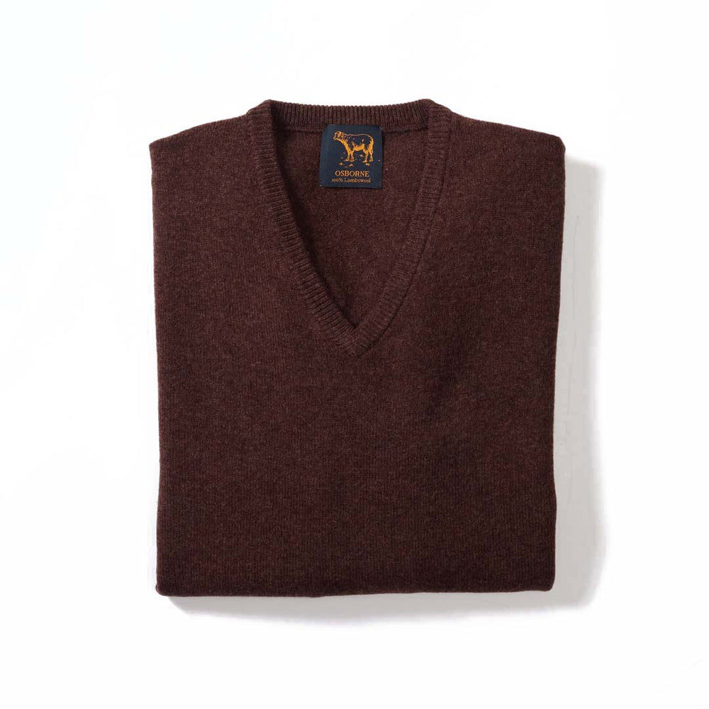 Lana d'agnello collo a V - Hickory