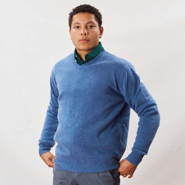 Lambswool V-neck - Jeans