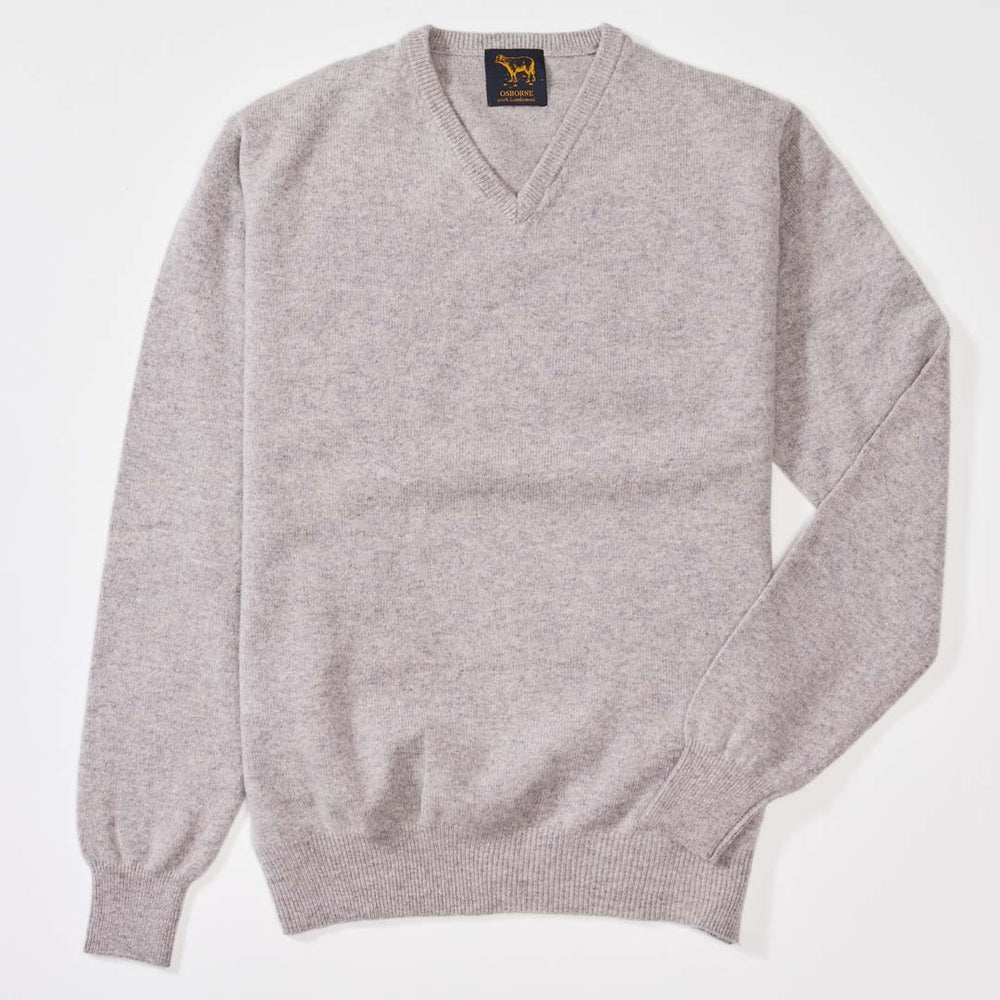 Lambswool V-neck - Light Grey