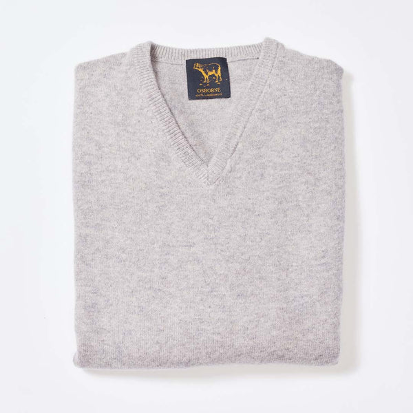 Lambswool V-neck - Light Grey