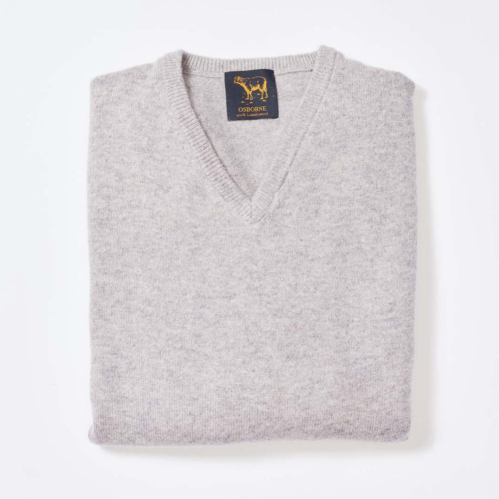 Lambswool V-neck women - Light grey 4