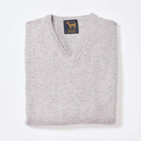 Lambswool V-neck women - Light grey 4