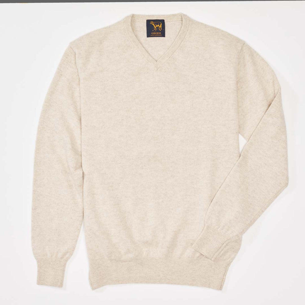 Lammwolle V-Ausschnitt - Linen