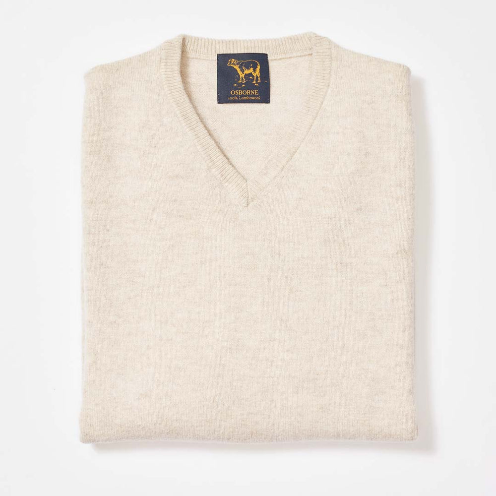 Lambswool V-neck - Linen