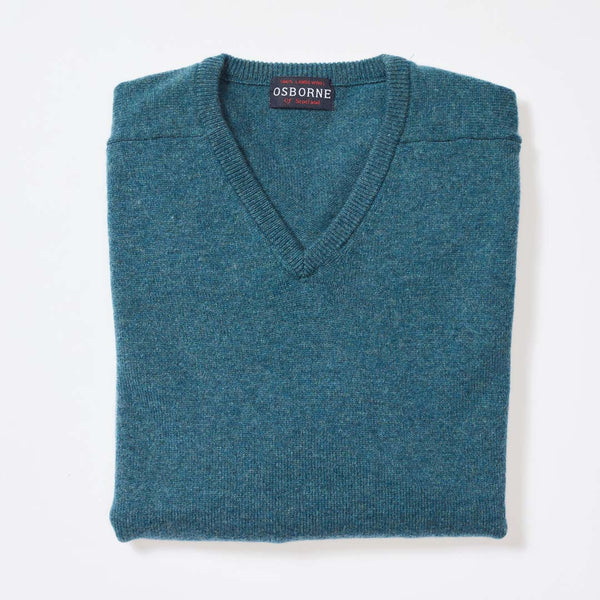 Lambswool V-neck - Mallard