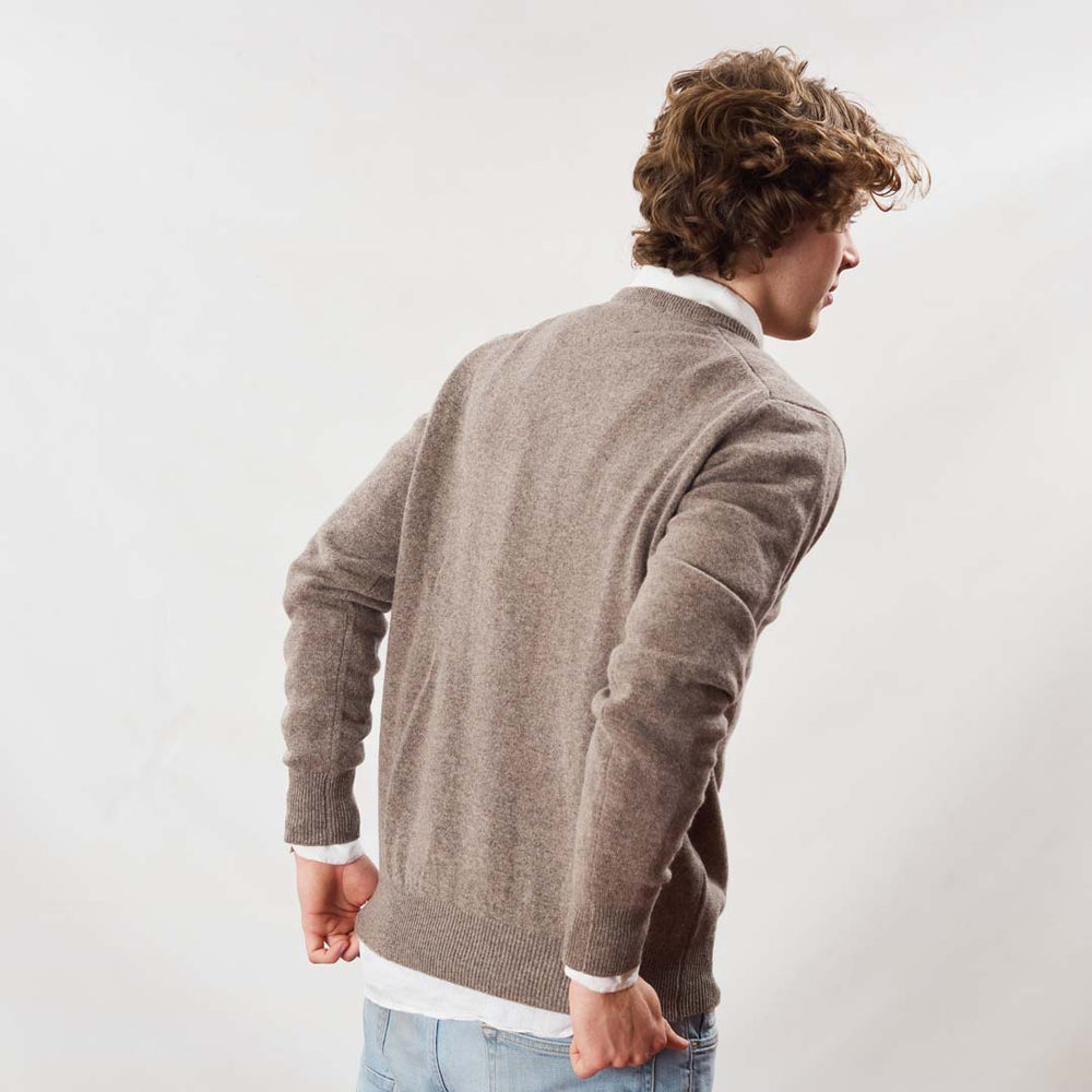 Lambswool V-neck - Mushroom