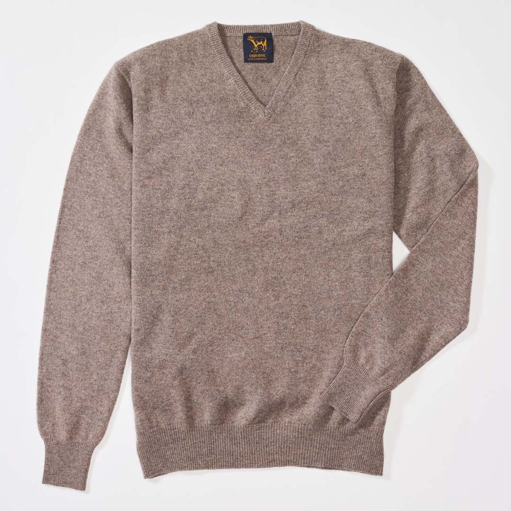 Lambswool V-neck - Mushroom