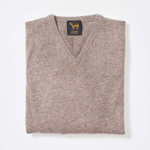 Lambswool V-neck - Mushroom