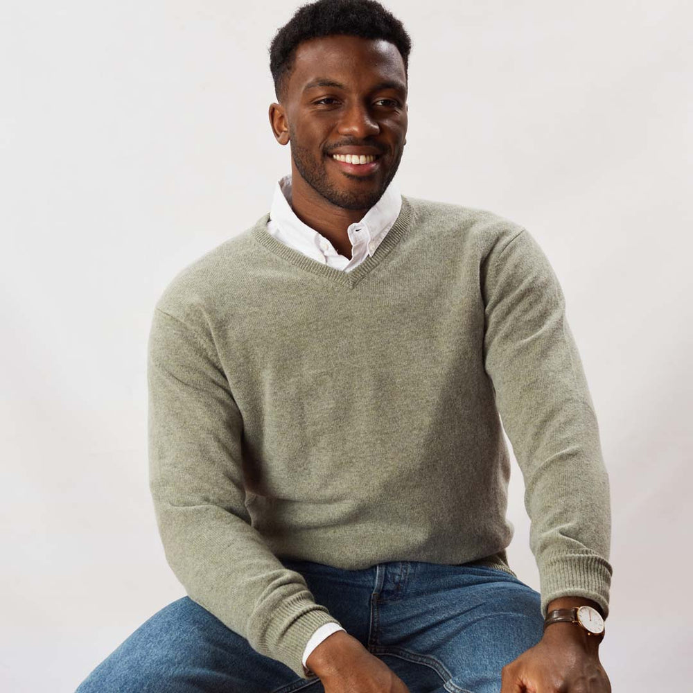 Lambswool V-neck - Orchard