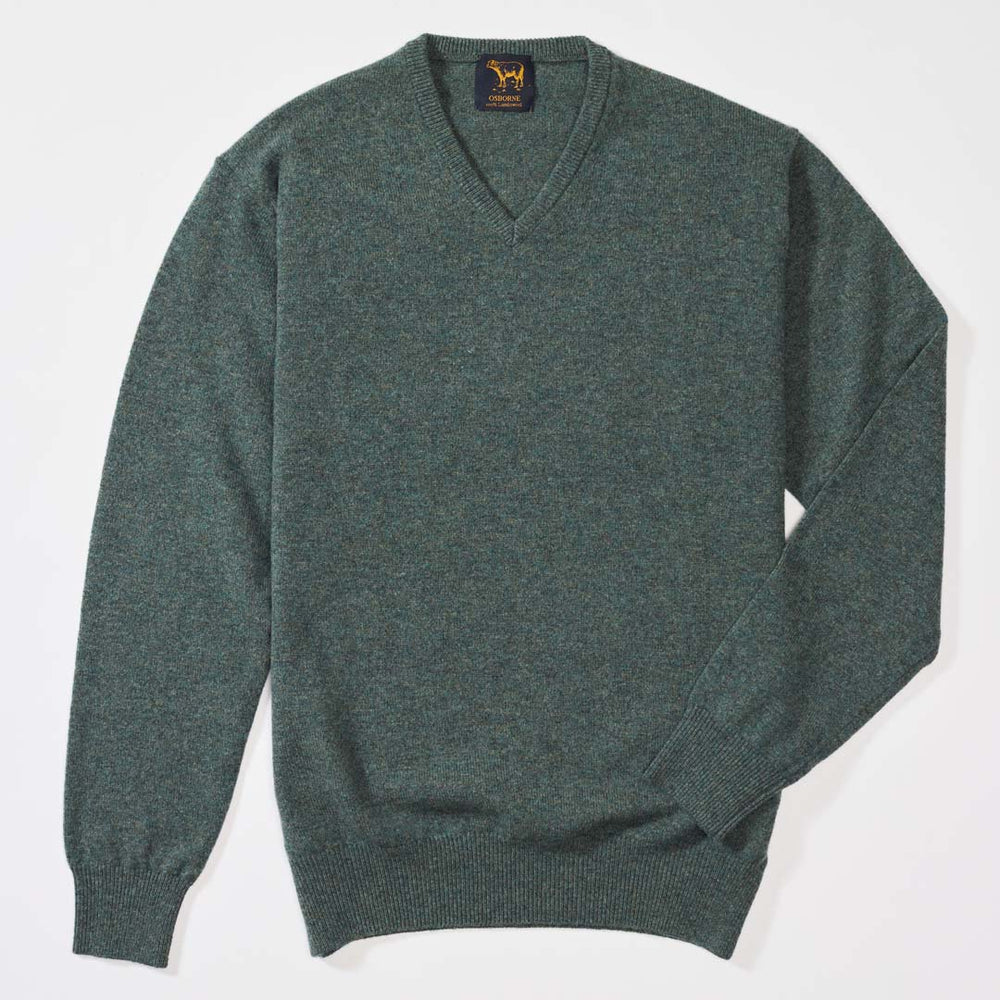 Lambswool V-neck - Peacock