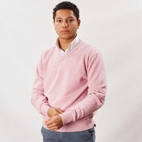 Lambswool V-neck - Pink Haze