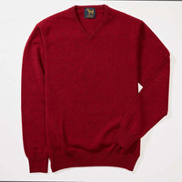 Lambswool V-neck - Pomegranate