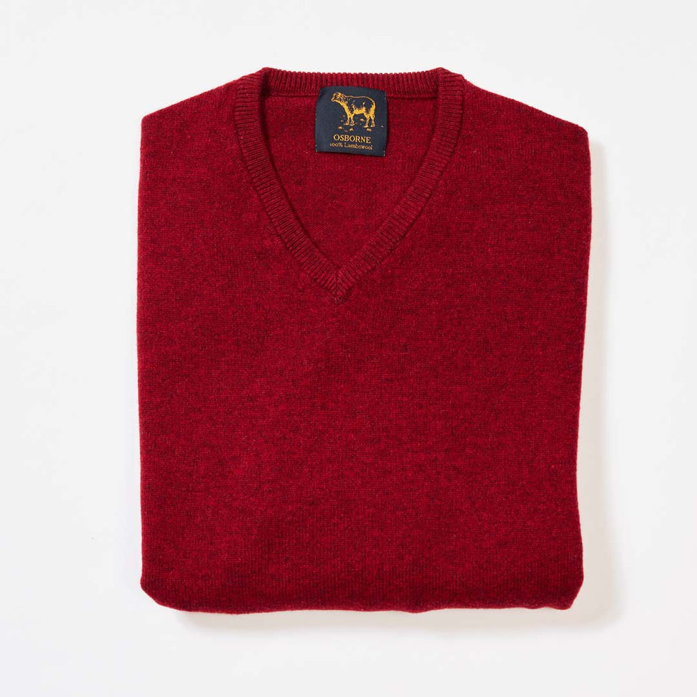 Lambswool V-neck - Pomegranate