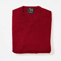 Lambswool V-neck - Pomegranate
