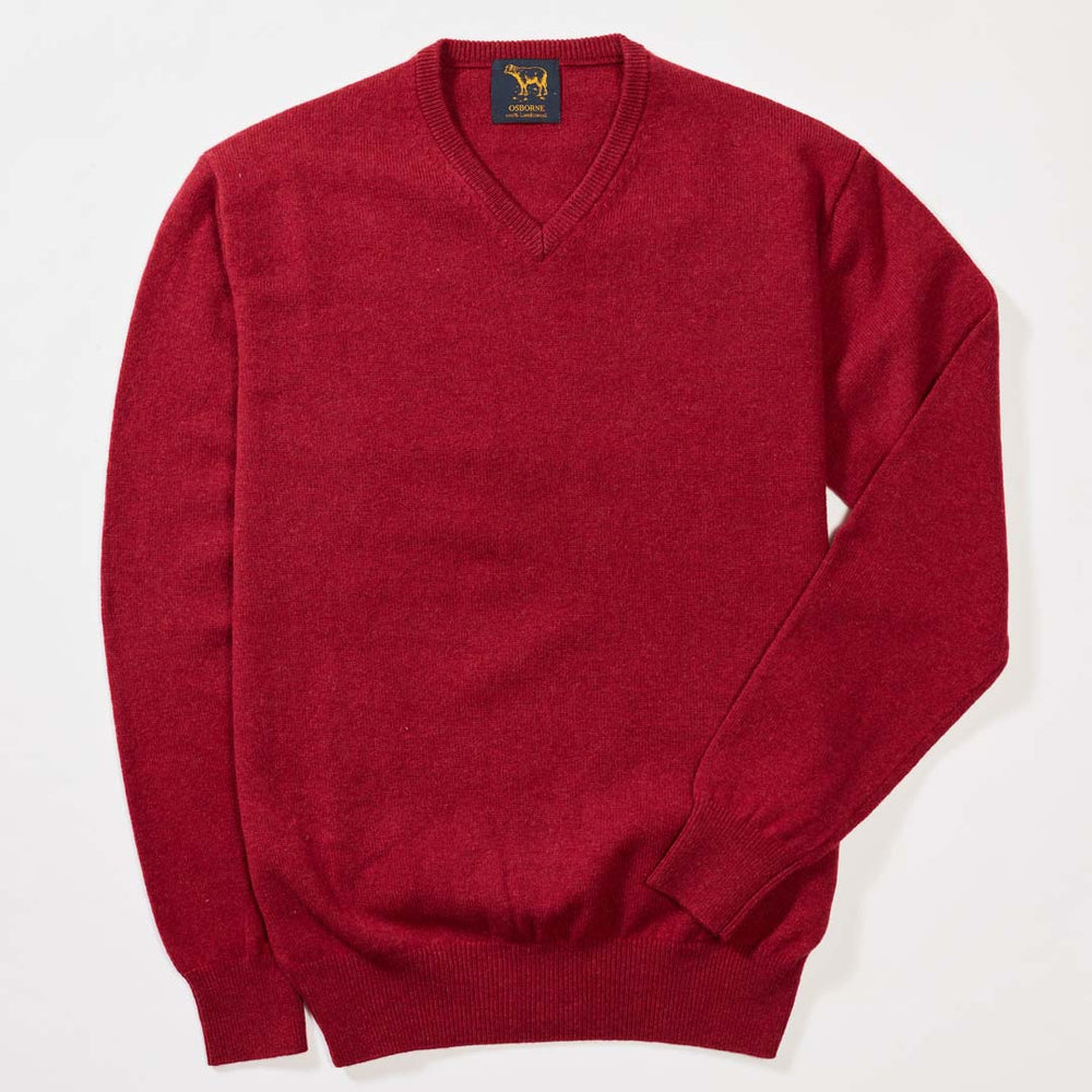 Lambswool V-neck - Poppy Melange