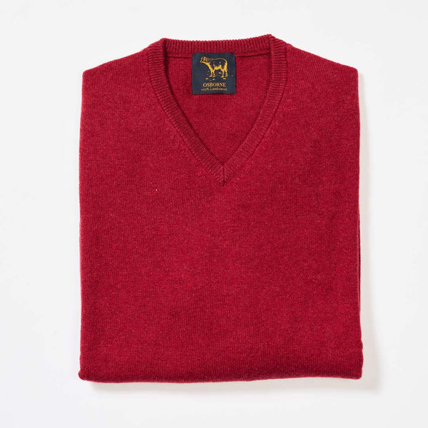 Lambswool V-neck - Poppy Melange