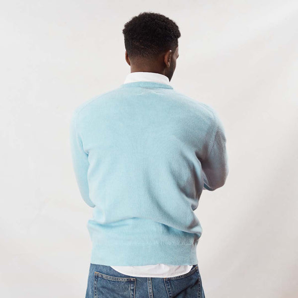 Lambswool V-neck - Raindrop