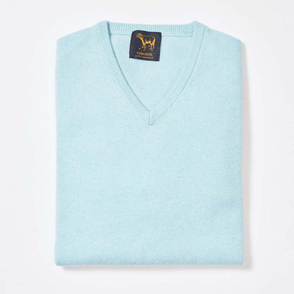 Lambswool V-neck - Raindrop