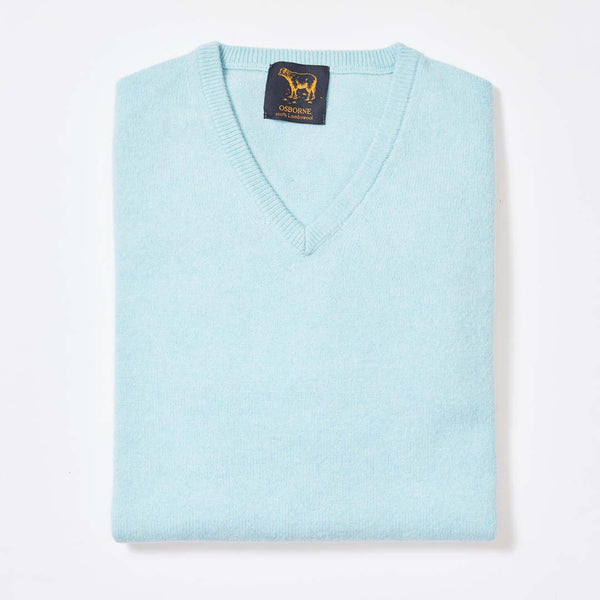Lambswool V-neck - Raindrop