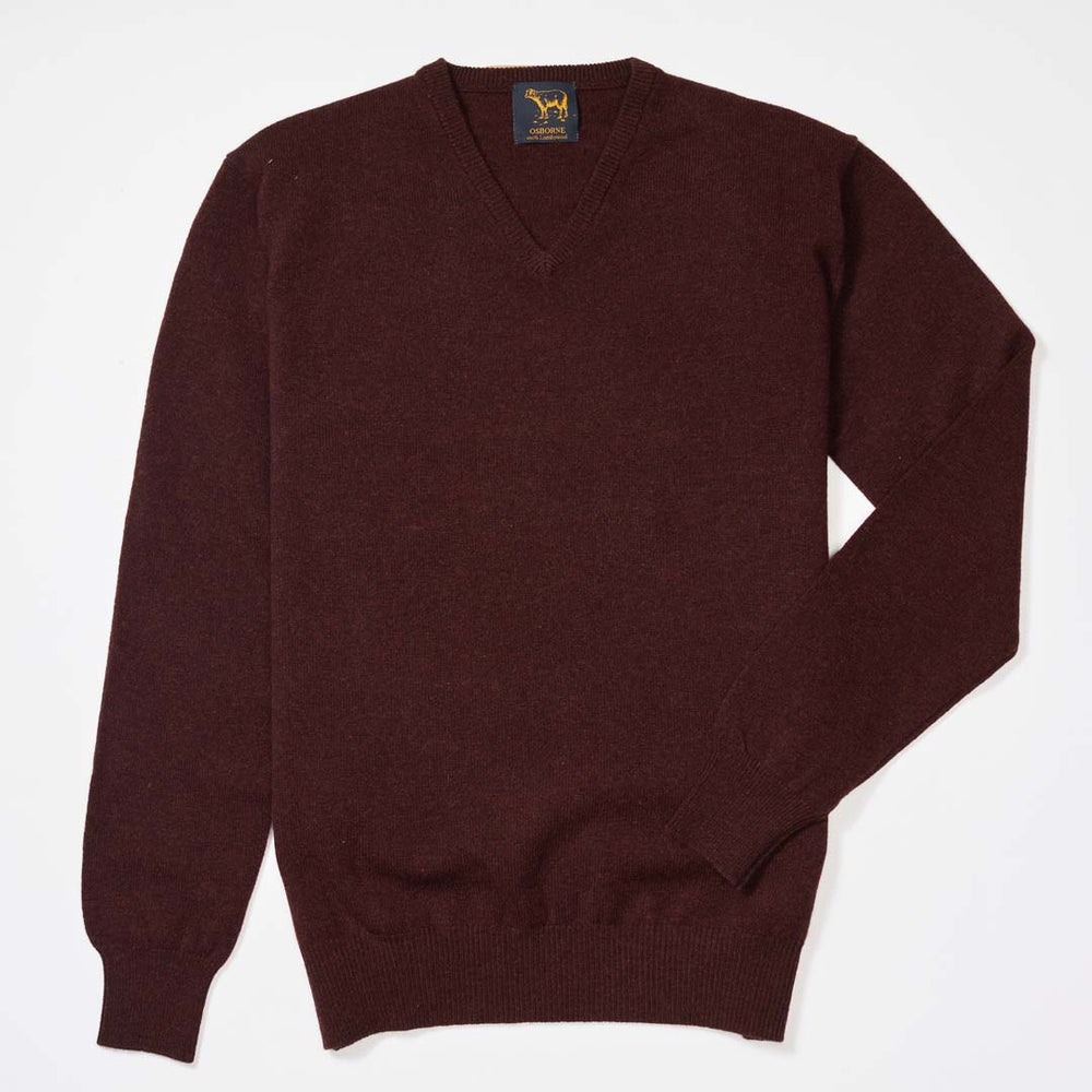 Lambswool V-neck - Raisin