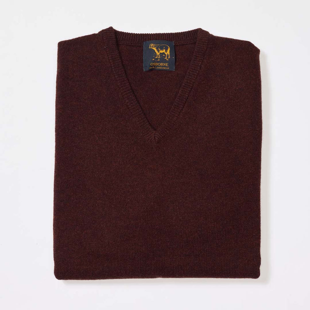Lambswool V-neck - Raisin