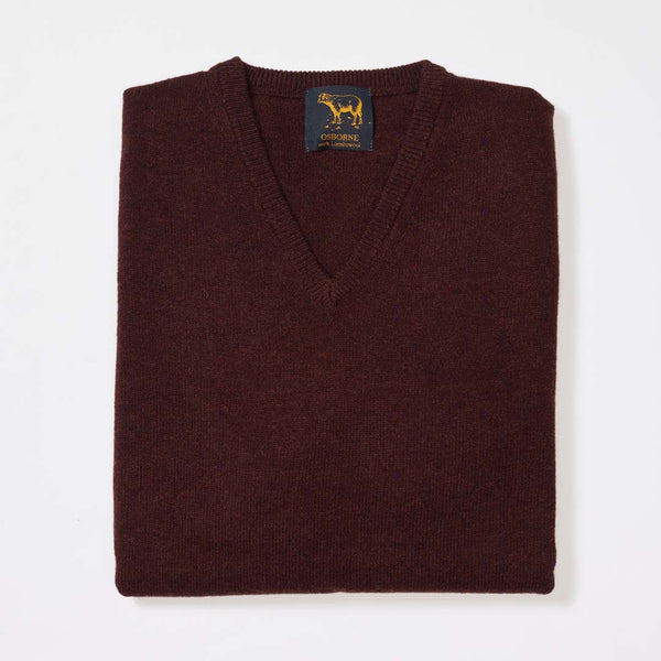 Lambswool V-neck - Raisin