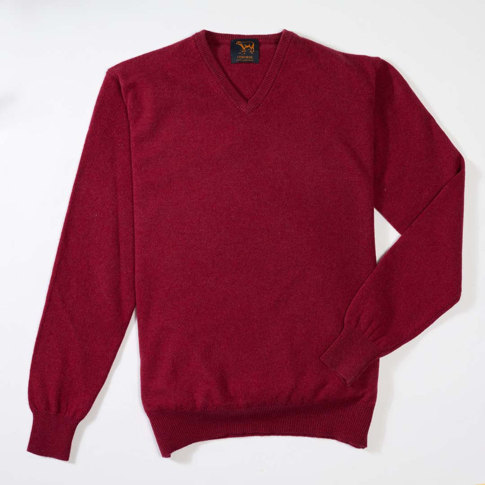 Lana d'agnello collo a V - Rhubarb