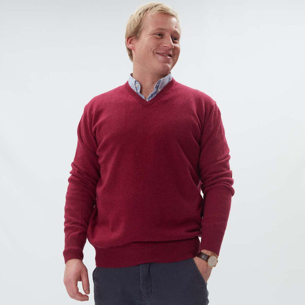 Lana d'agnello collo a V - Rhubarb