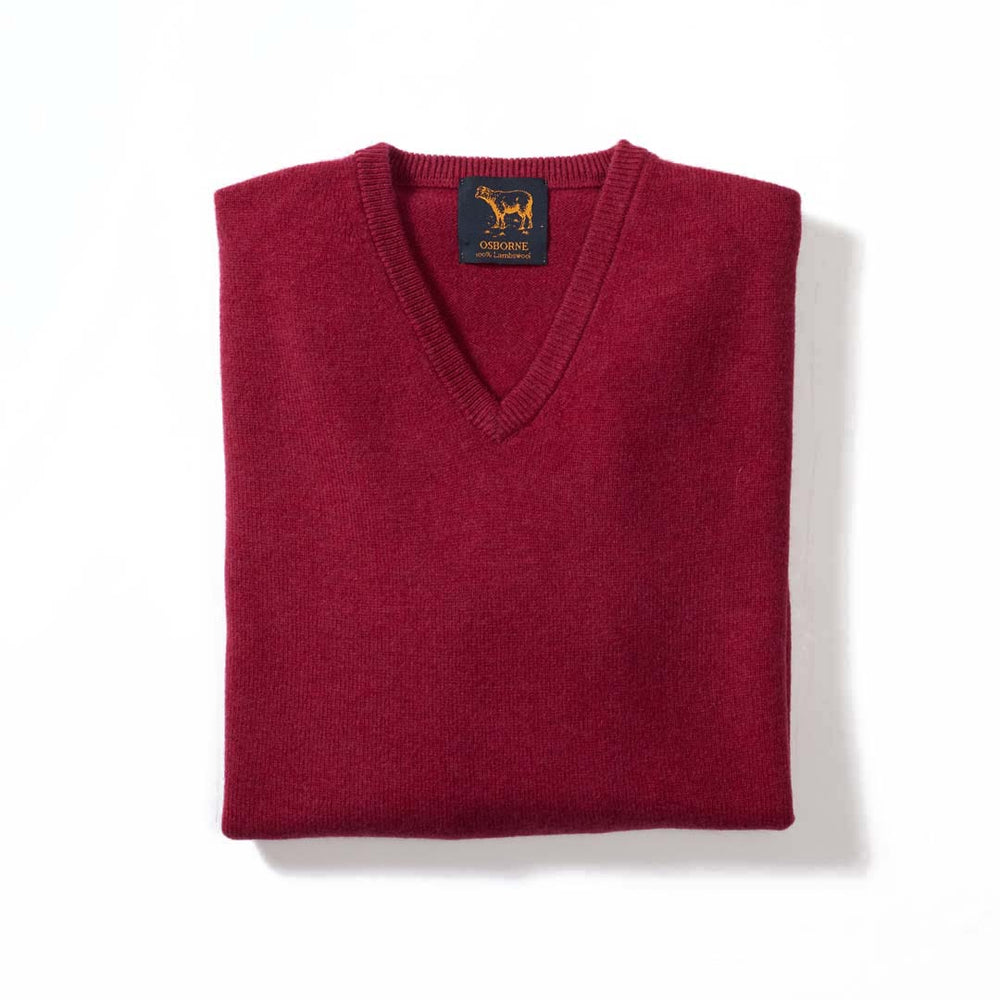 Lana d'agnello collo a V - Rhubarb