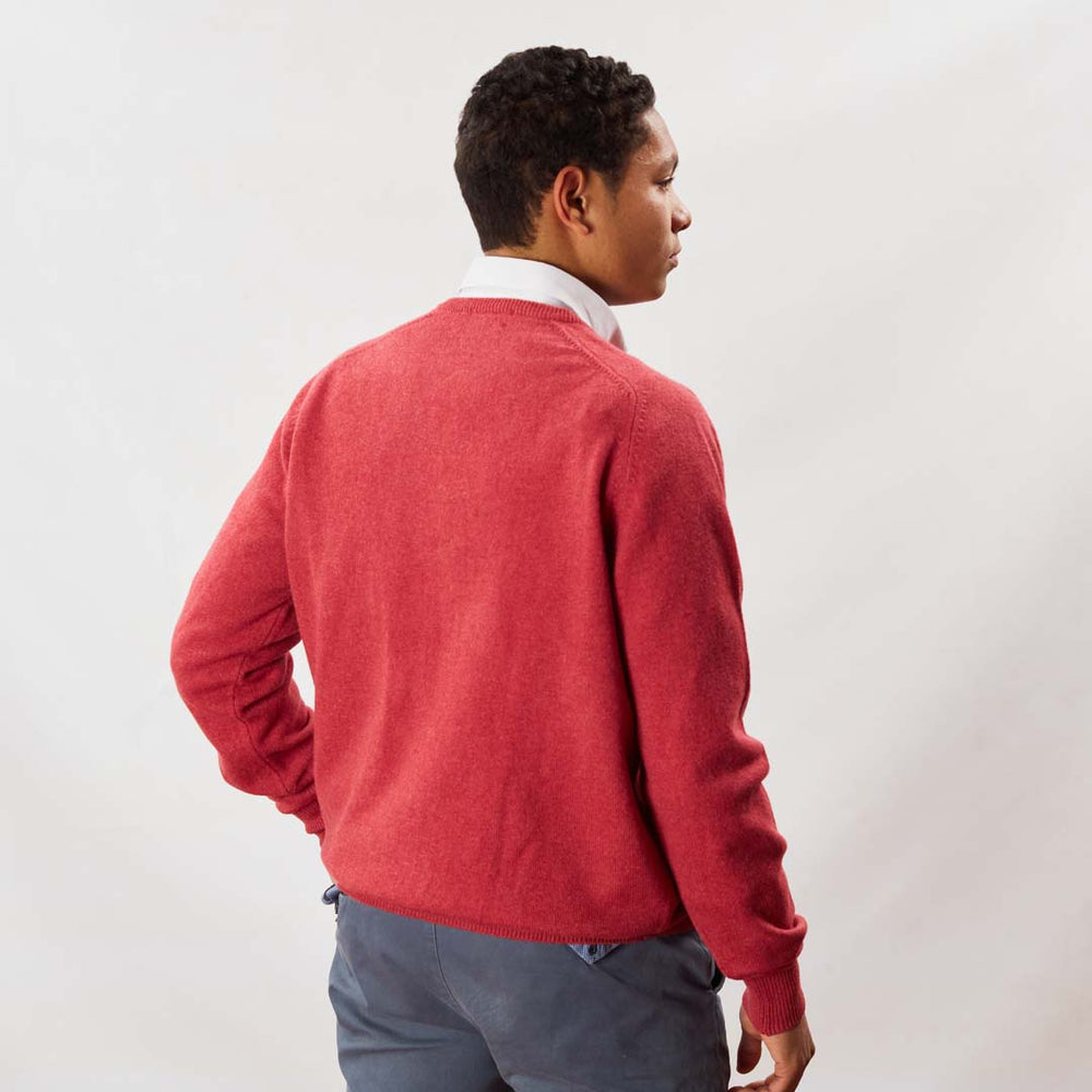 Lambswool V-neck - Rouge