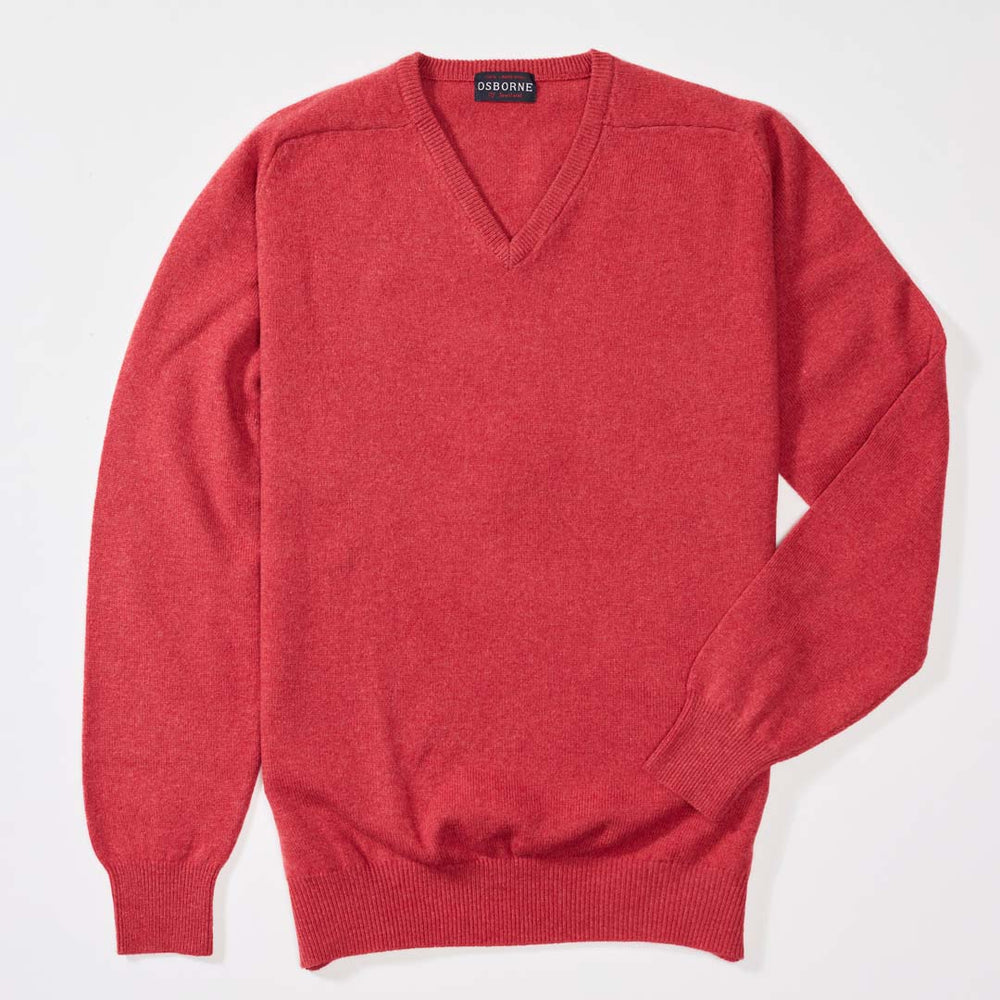 Lambswool V-neck - Rouge