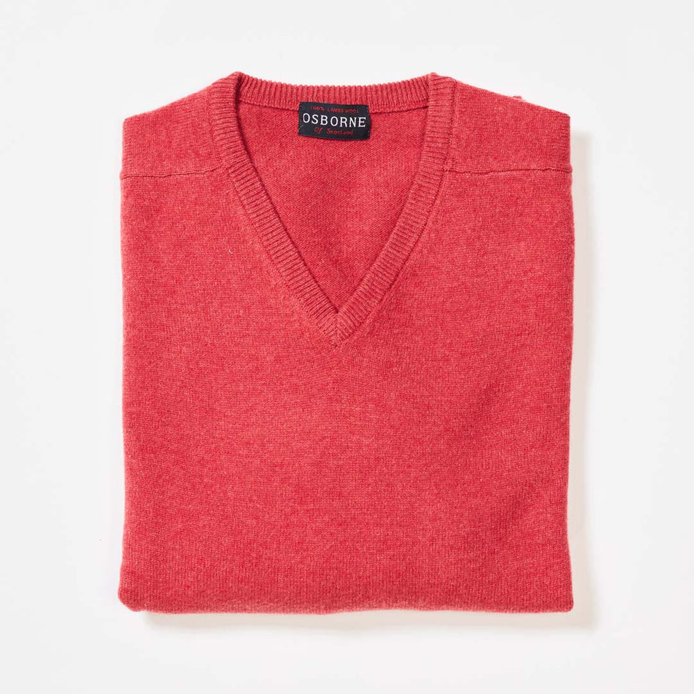Lambswool V-neck - Rouge