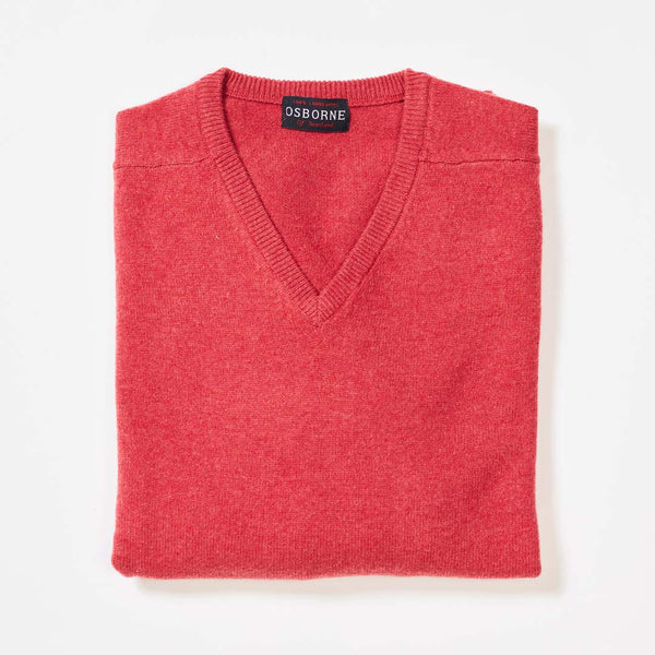 Lambswool V-neck - Rouge