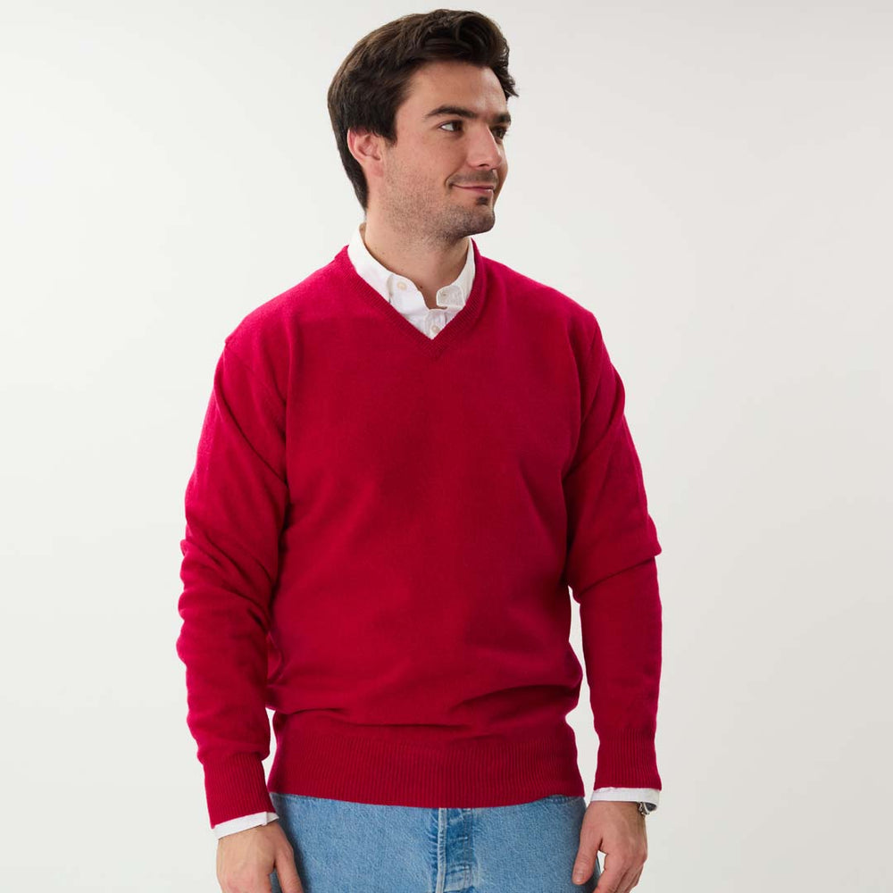 Lammwolle V-Ausschnitt - Ruby