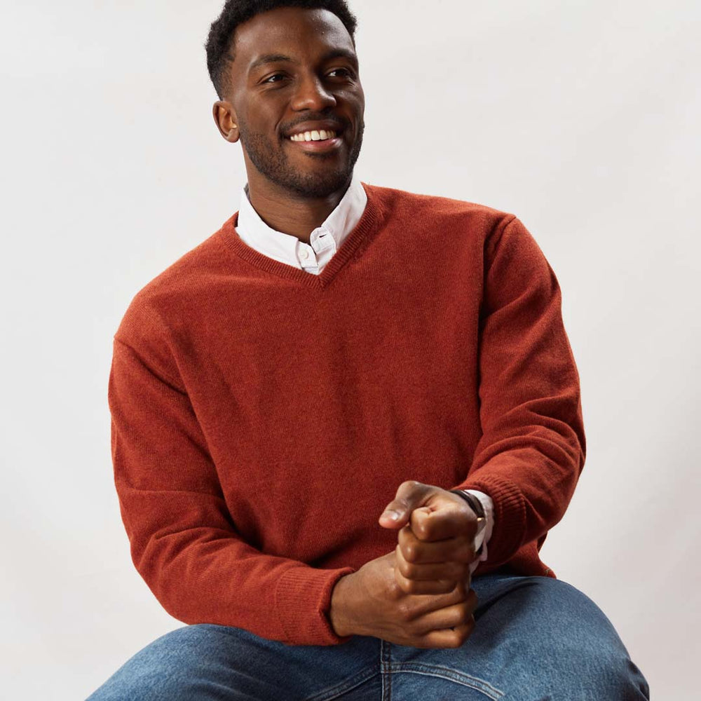 Lana d'agnello collo a V - Tiger