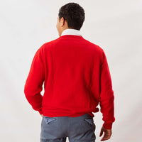 Lana d'agnello collo a V - Tartan Scarlet