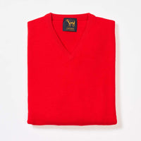 Lana d'agnello collo a V - Tartan Scarlet
