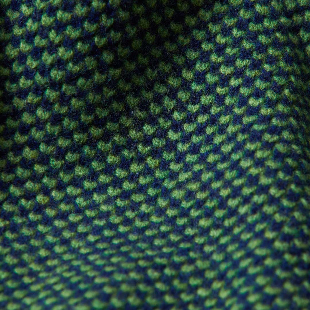 Lana d'agnello zip a un quarto - Watercress/Dark Cobalt