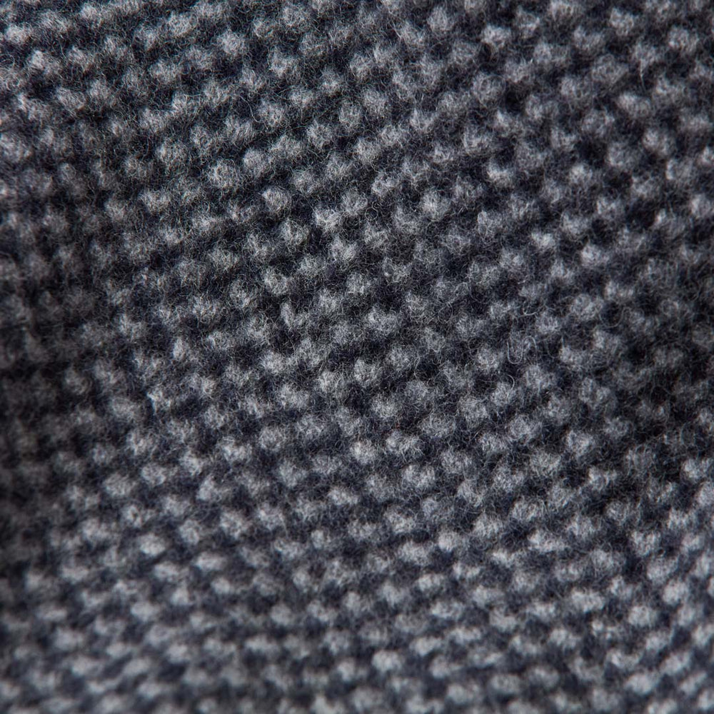 Lana d'agnello zip a un quarto - Grey Mix/Indigo Melange