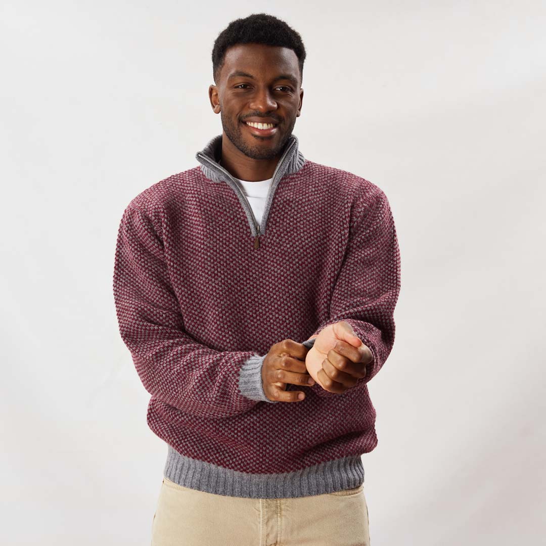 トップス pheeny 2025Velvet border L/S - burgundy PHEENY] フィーニー Velvet border L/S(BURGUNDY)